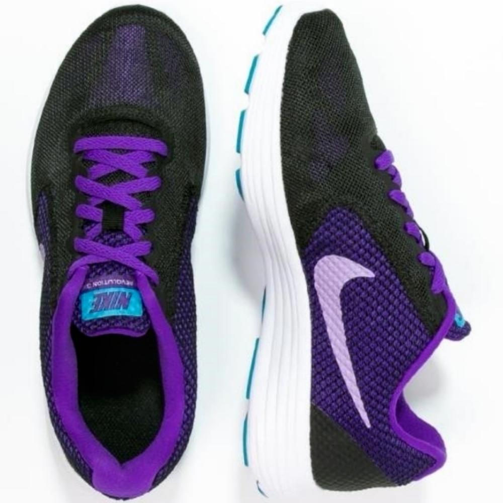 Nike Revolution 3 Black/Purple Running Shoe 10M